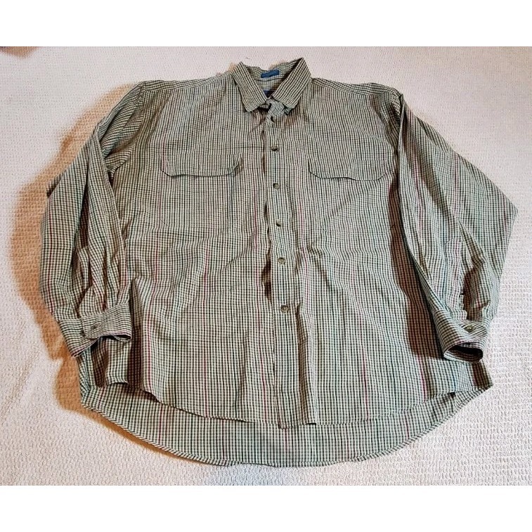 Pendleton Men's Hiker Shirt Plaid Cotton Classic Button Down Long Sleeve Size L